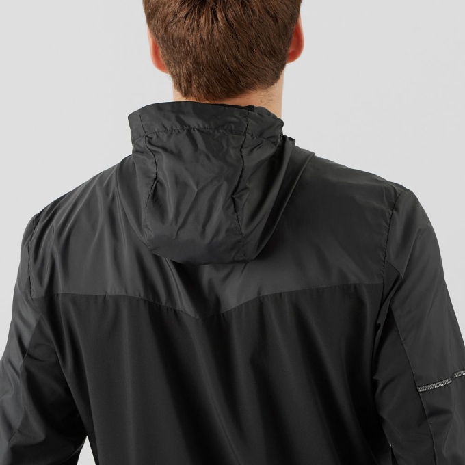 Chaquetas Salomon AGILE WIND Hombre Negros | MX-374TIMN