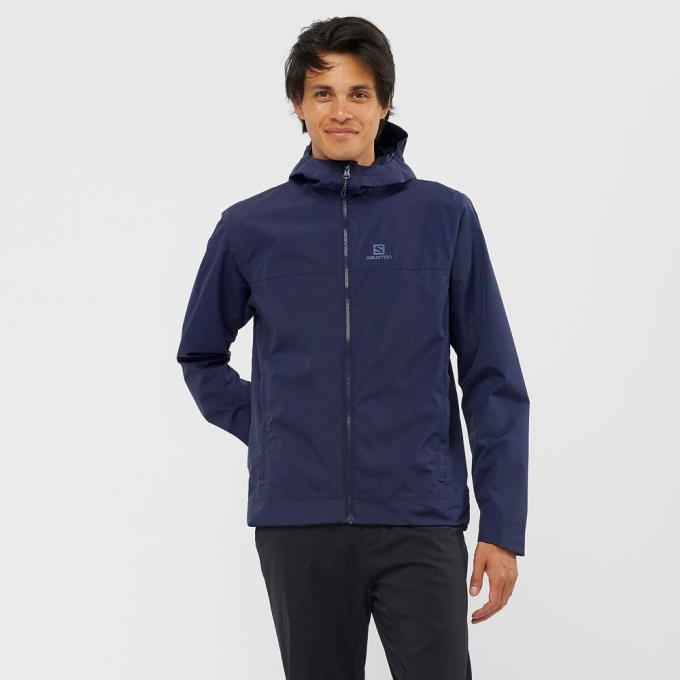 Chaquetas Salomon EXPLORE WATERPROOF 2L M Hombre Azul Marino | MX-673JXLT