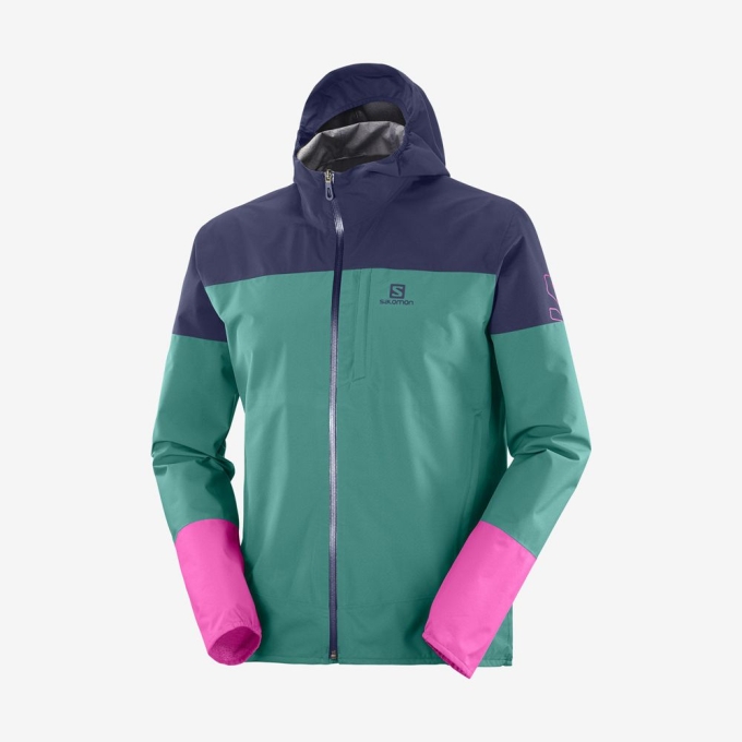 Chaquetas Salomon OUTRACK WATERPROOF 2.5L Hombre Verdes | MX-152MOYT