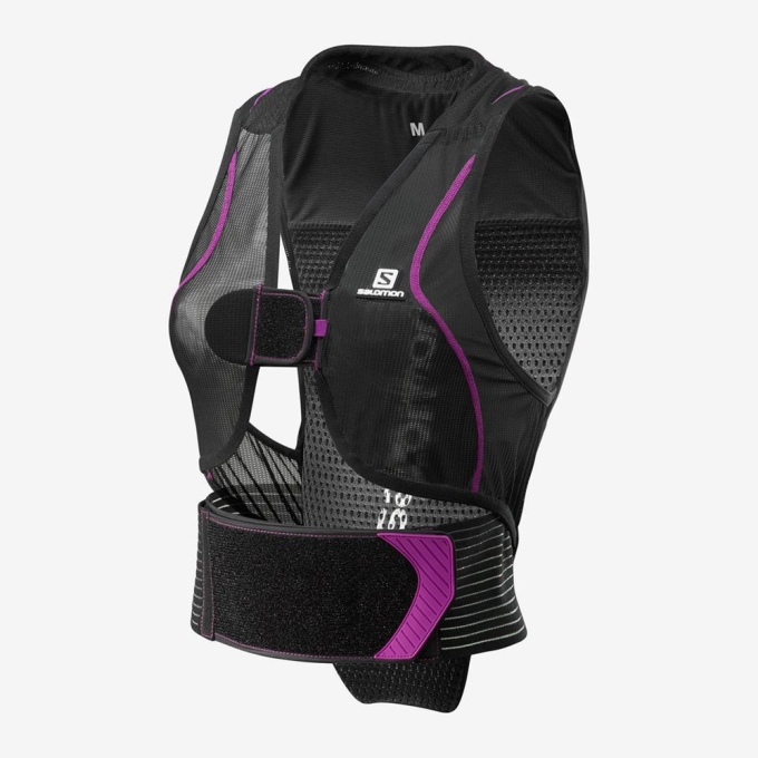 Mochilas Salomon FLEXCELL BACK PROTECTION Mujer Negros Morados | MX-501JXMZ