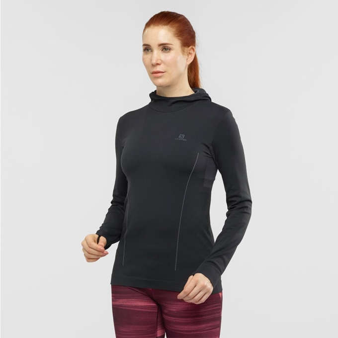 Sudadera Con Capucha Salomon COMET SEAMLESS W Mujer Negros | MX-758CLPW