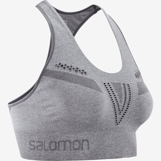 Sujetadores Deportivos Salomon ESSENTIAL MOVE ON SEAMLESS Deporte Mujer Grises | MX-036ETAB