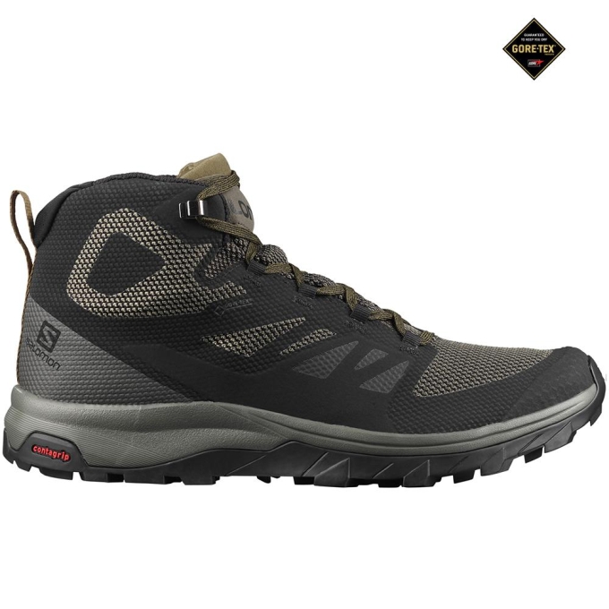 Tenis Para Correr Salomon OUTLINE MID GORE-TEX Hombre Negros | MX-140SNRE