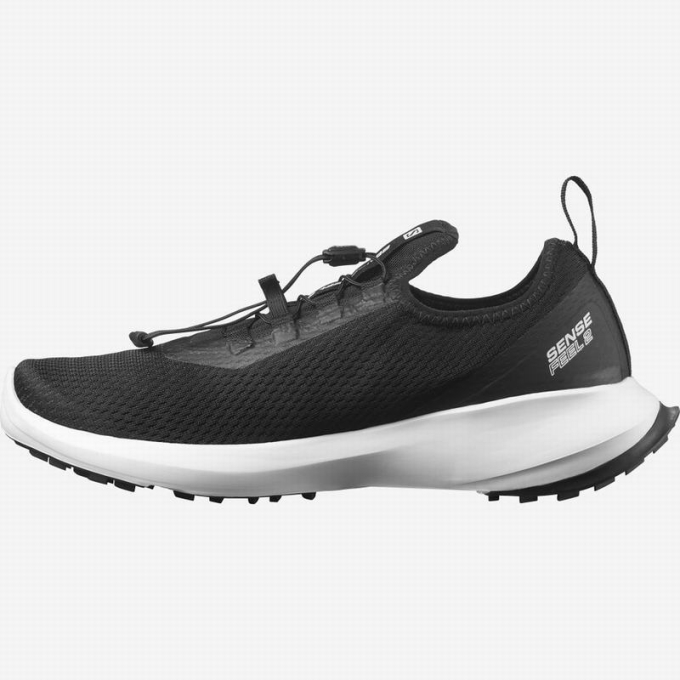 Tenis Para Trail Running Salomon SENSE FEEL 2 Hombre Negros Blancos | MX-094GWBC