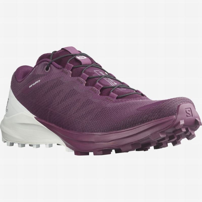 Tenis Para Trail Running Salomon SENSE PRO 4 Mujer Morados Blancos | MX-027LGPA