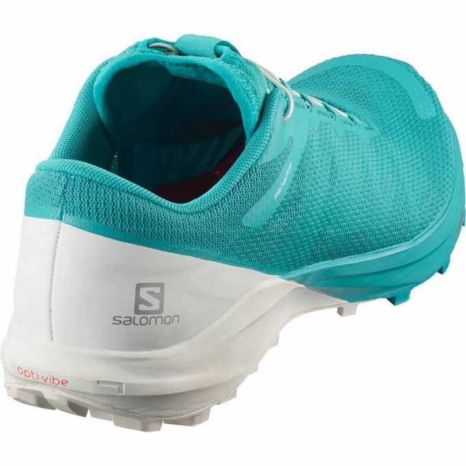 Tenis Para Trail Running Salomon SENSE PRO 4 Mujer Azules Blancos | MX-250GHLB