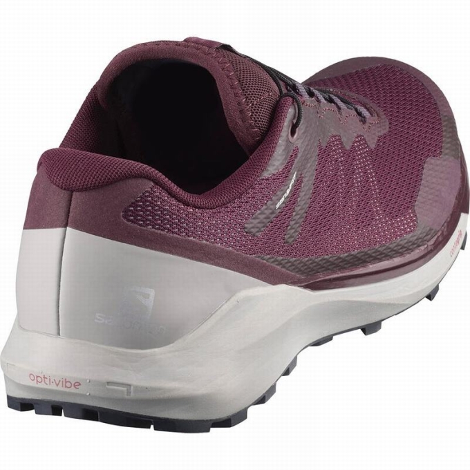 Tenis Para Trail Running Salomon SENSE RIDE 3 W Mujer Vino Coral | MX-034HFES