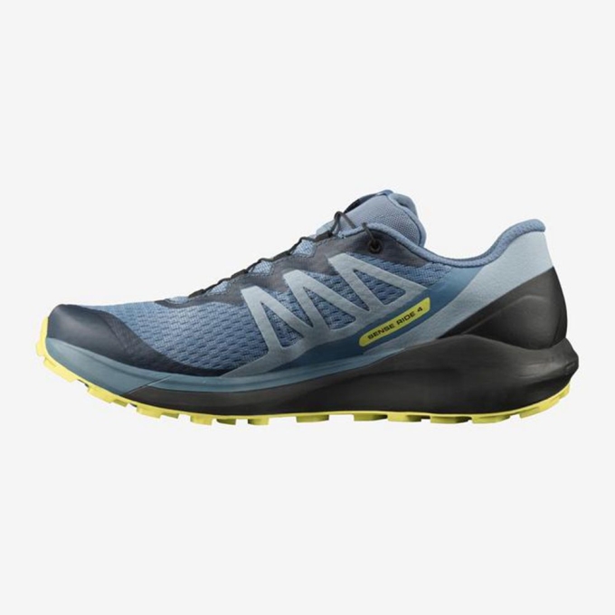 Tenis Para Trail Running Salomon SENSE RIDE 4 Hombre Azules Negros | MX-129KGFB