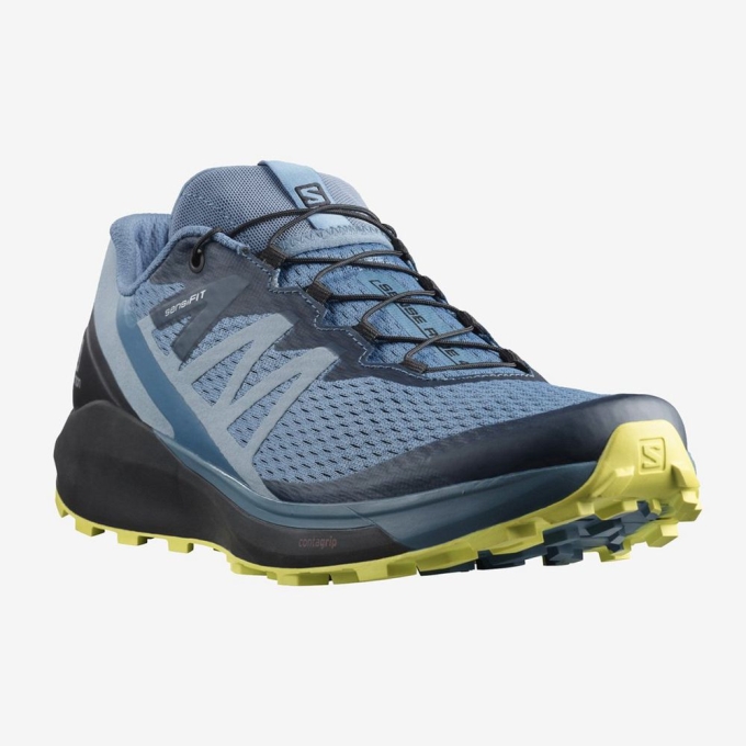 Tenis Para Trail Running Salomon SENSE RIDE 4 Hombre Azules Negros | MX-129KGFB