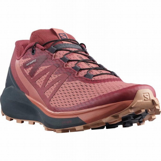 Tenis Para Trail Running Salomon SENSE RIDE 4 Mujer Rojos Oscuro | MX-136OMKR