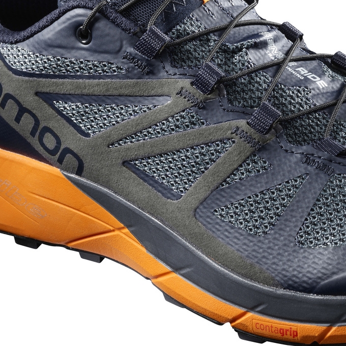 Tenis Para Trail Running Salomon SENSE RIDE Hombre Amarillos Verdes | MX-341EQMJ