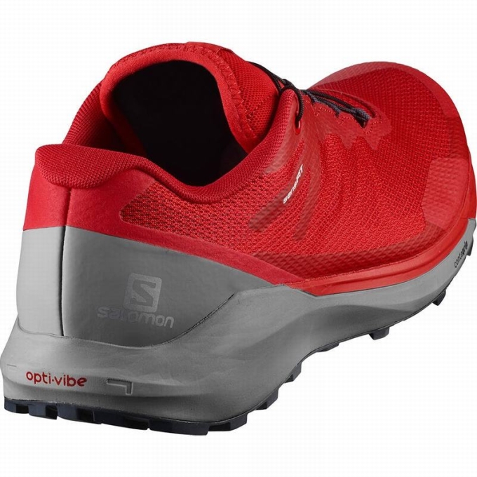 Tenis Para Trail Running Salomon SENSE RIDE 3 Hombre Rojos | MX-563MYBX