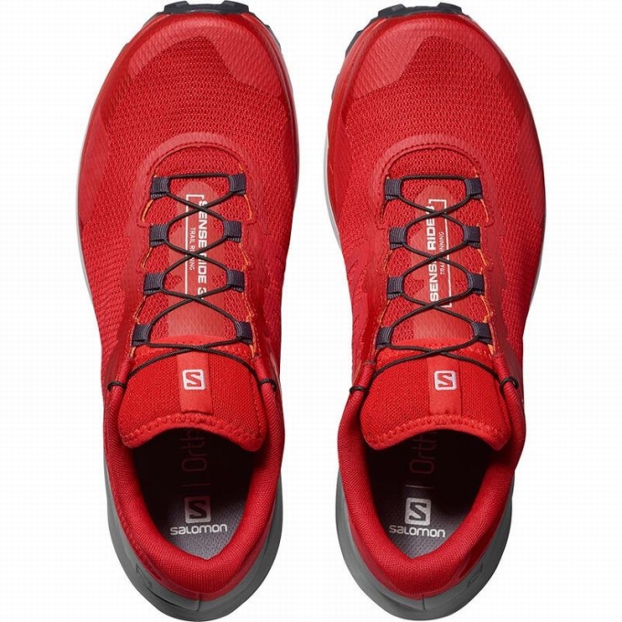 Tenis Para Trail Running Salomon SENSE RIDE 3 Hombre Rojos | MX-563MYBX