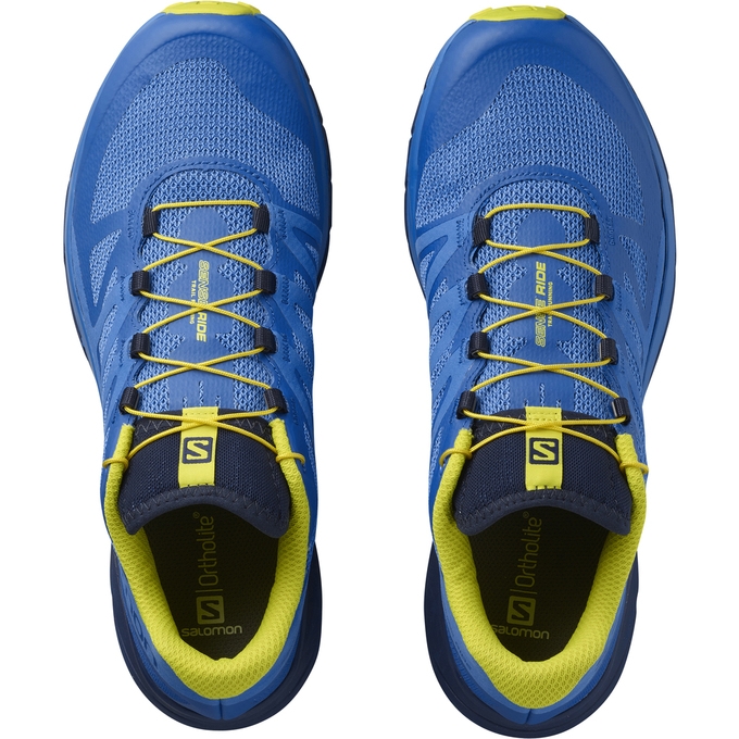 Tenis Para Trail Running Salomon SENSE RIDE Hombre Azules Azul Marino | MX-563ULTG