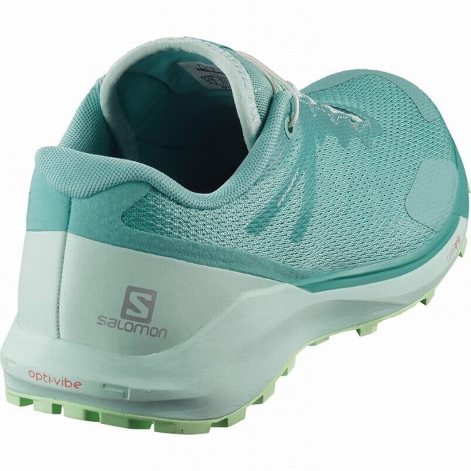 Tenis Para Trail Running Salomon SENSE RIDE 3 W Mujer Turquesa Verdes | MX-624HGKN