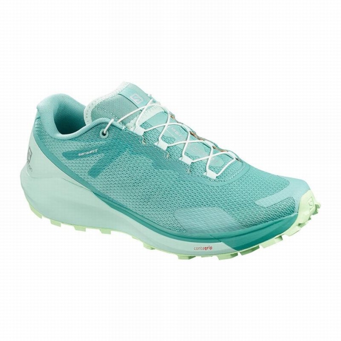 Tenis Para Trail Running Salomon SENSE RIDE 3 W Mujer Turquesa Verdes | MX-624HGKN