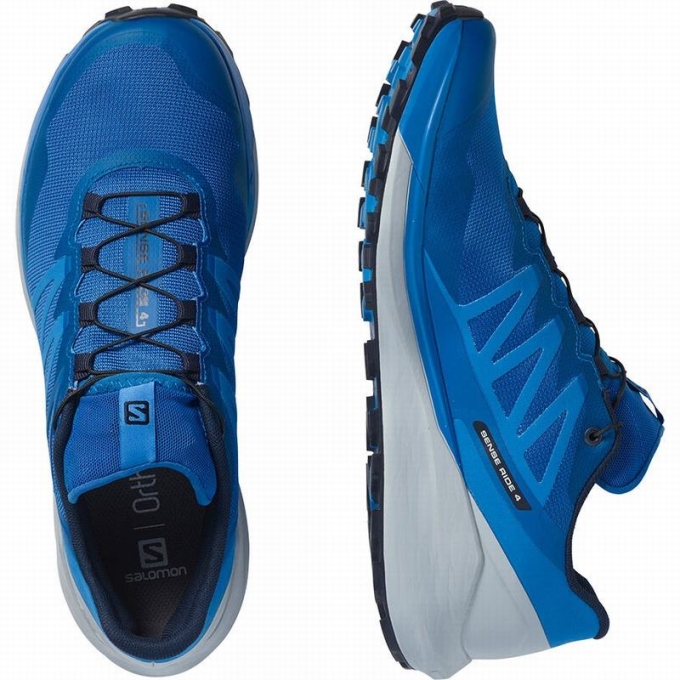 Tenis Para Trail Running Salomon SENSE RIDE 4 Hombre Azules | MX-652DFEL