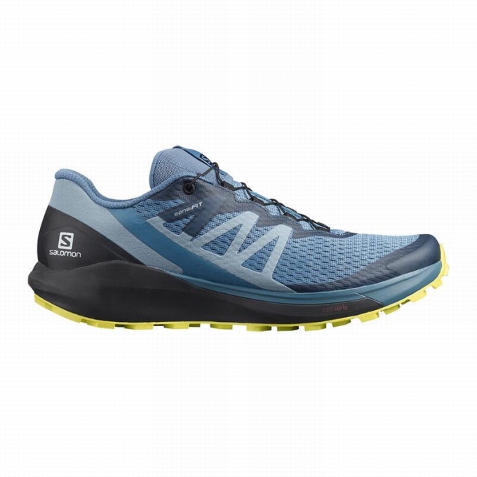 Tenis Para Trail Running Salomon SENSE RIDE 4 Hombre Azules Negros | MX-672UAFB