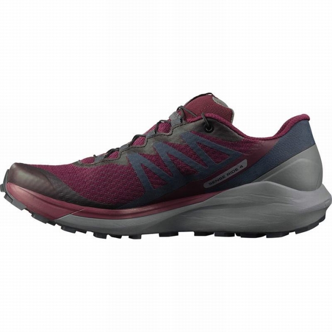 Tenis Para Trail Running Salomon SENSE RIDE 4 Mujer Vino | MX-718ALWJ