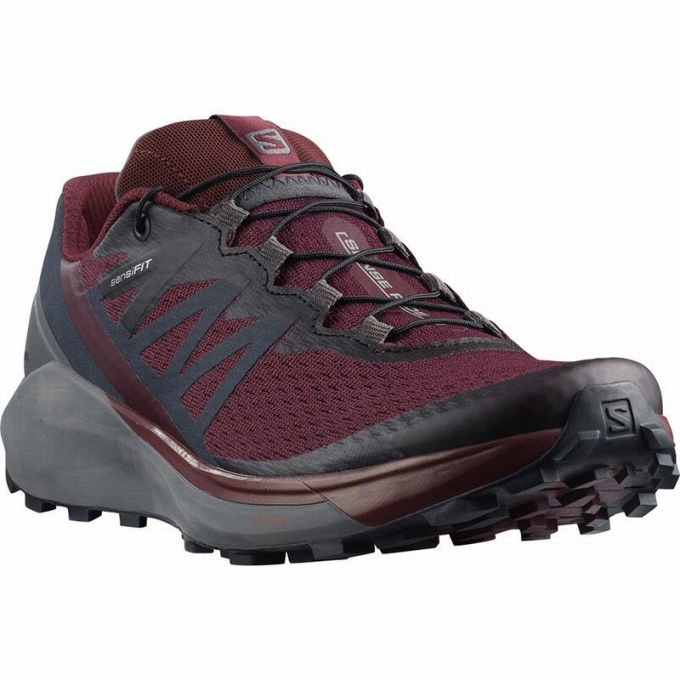 Tenis Para Trail Running Salomon SENSE RIDE 4 Mujer Vino | MX-718ALWJ