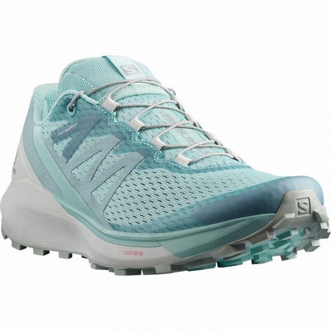 Tenis Para Trail Running Salomon SENSE RIDE 4 Mujer Turquesa | MX-839TXVJ