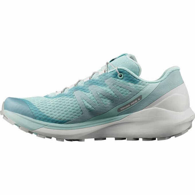 Tenis Para Trail Running Salomon SENSE RIDE 4 Mujer Turquesa | MX-839TXVJ