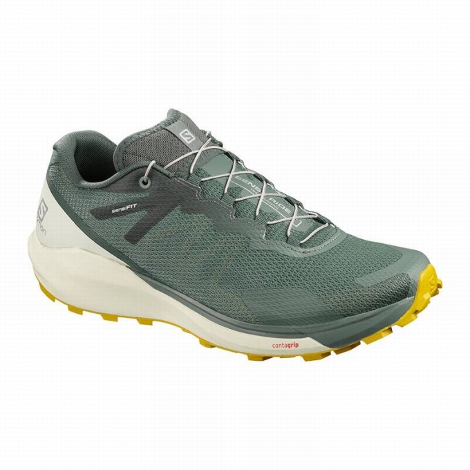 Tenis Para Trail Running Salomon SENSE RIDE 3 Hombre Verde Oliva | MX-847NLET