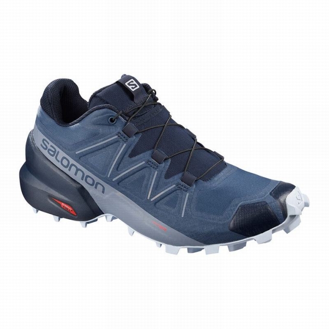 Tenis Para Trail Running Salomon SPEEDCROSS 5 WIDE W Mujer Azul Marino | MX-192YBWU