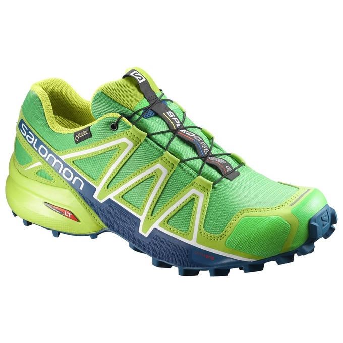 Tenis Para Trail Running Salomon SPEEDCROSS 4 GTX Hombre Verdes Amarillos | MX-327NMBO