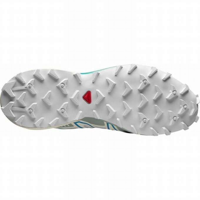 Tenis Para Trail Running Salomon SPEEDCROSS 3 Hombre Blancos Turquesa Claro | MX-387ZHKG