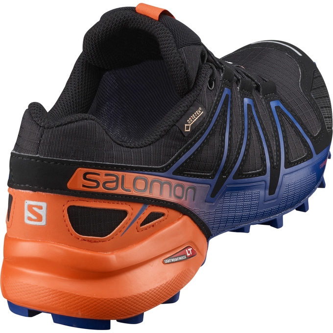 Tenis Para Trail Running Salomon SPEEDCROSS 4 GTX LTD Hombre Negros Azul Marino Naranjas | MX-498MIFZ