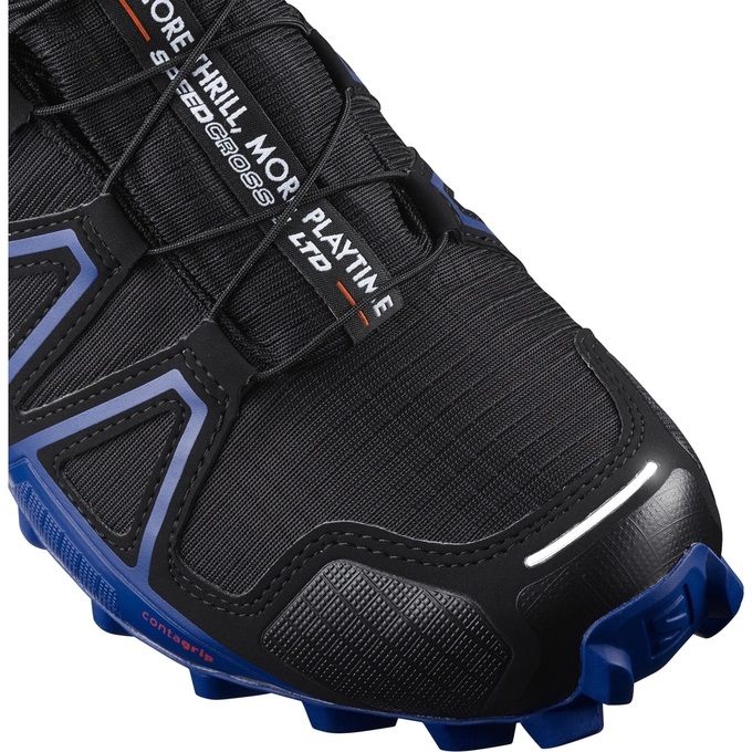 Tenis Para Trail Running Salomon SPEEDCROSS 4 GTX LTD Hombre Negros Azul Marino Naranjas | MX-498MIFZ