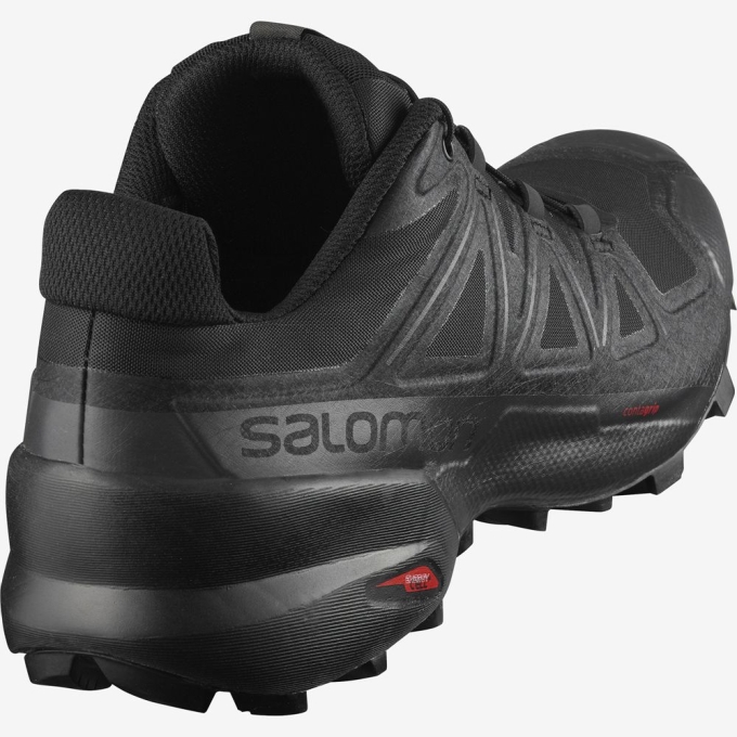 Tenis Para Trail Running Salomon SPEEDCROSS 5 WIDE Hombre Negros | MX-657BYNK