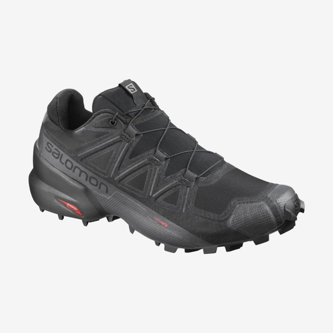 Tenis Para Trail Running Salomon SPEEDCROSS 5 WIDE Hombre Negros | MX-657BYNK