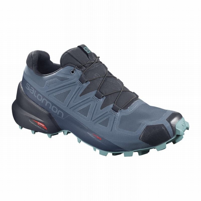 Tenis Para Trail Running Salomon SPEEDCROSS 5 GORE-TEX Mujer Azules Azul Marino | MX-670NHDB