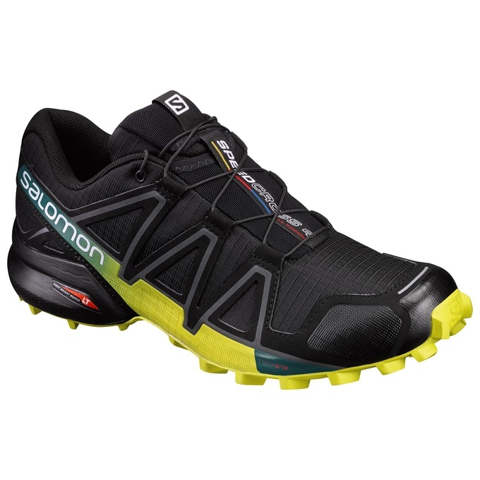 Tenis Para Trail Running Salomon SPEEDCROSS 4 Hombre Negros Amarillos | MX-690KHZF