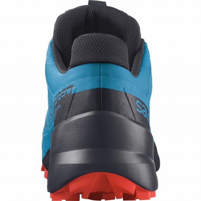 Tenis Para Trail Running Salomon SPEEDCROSS 5 GORE-TEX Hombre Azules Negros | MX-790TDPE