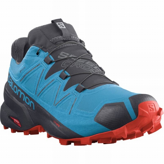 Tenis Para Trail Running Salomon SPEEDCROSS 5 GORE-TEX Hombre Azules Negros | MX-790TDPE