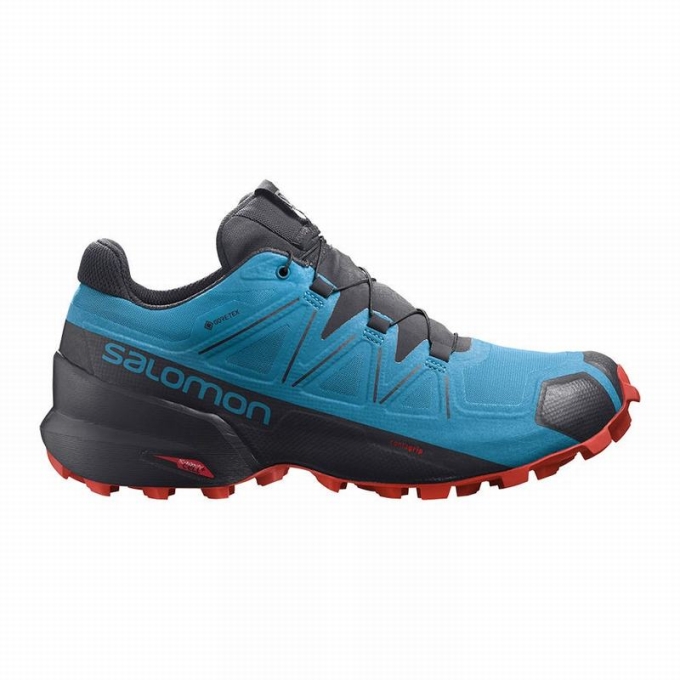 Tenis Para Trail Running Salomon SPEEDCROSS 5 GORE-TEX Hombre Azules Negros | MX-790TDPE