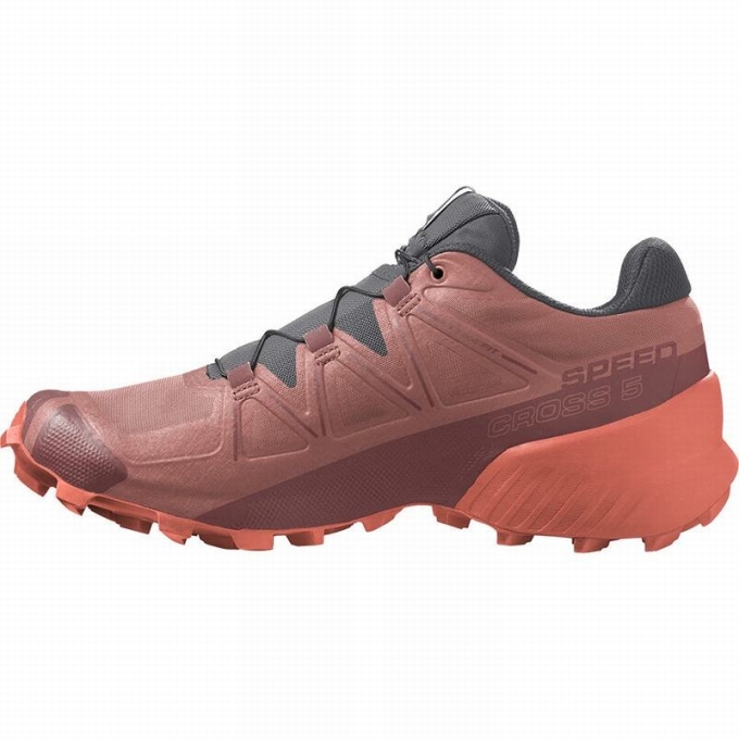 Tenis Para Trail Running Salomon SPEEDCROSS 5 Mujer Rojos Oscuro | MX-925AZWO