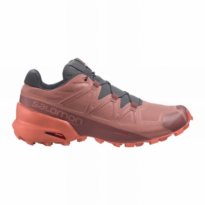 Tenis Para Trail Running Salomon SPEEDCROSS 5 Mujer Rojos Oscuro | MX-925AZWO