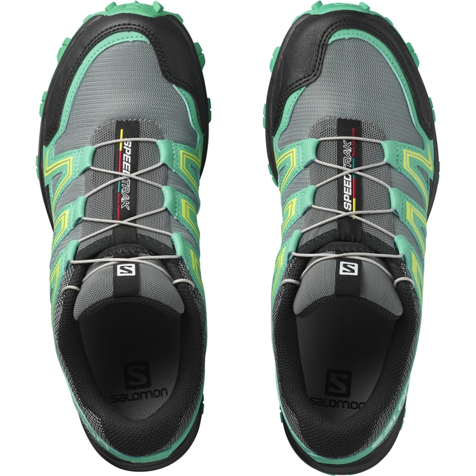 Tenis Para Trail Running Salomon SPEEDTRAK W Mujer Plateados Verdes | MX-582WQLD