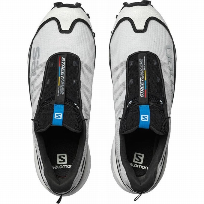 Tenis Para Trail Running Salomon STREETCROSS Hombre Blancos Negros | MX-201VCUY