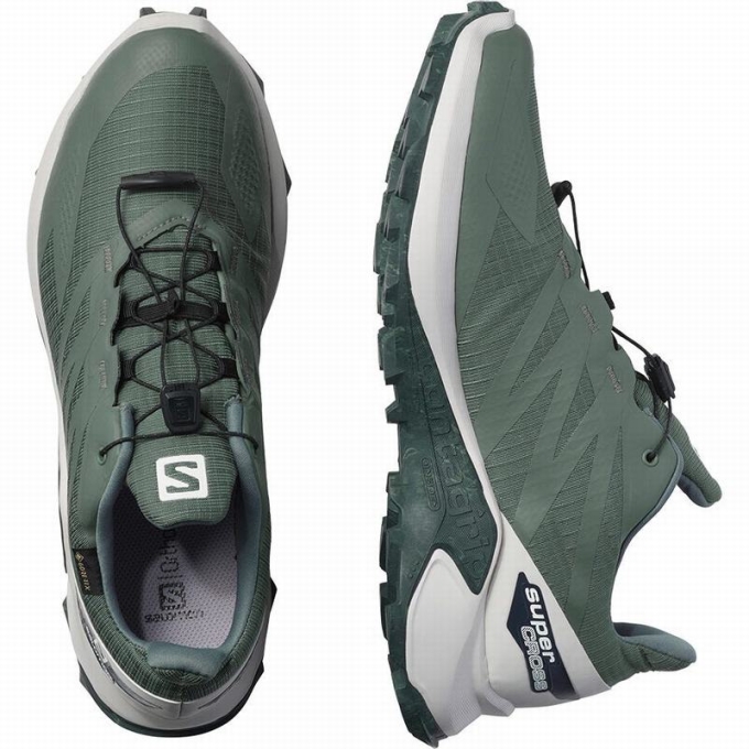 Tenis Para Trail Running Salomon SUPERCROSS BLAST GTX Hombre Verdes | MX-256BZNW