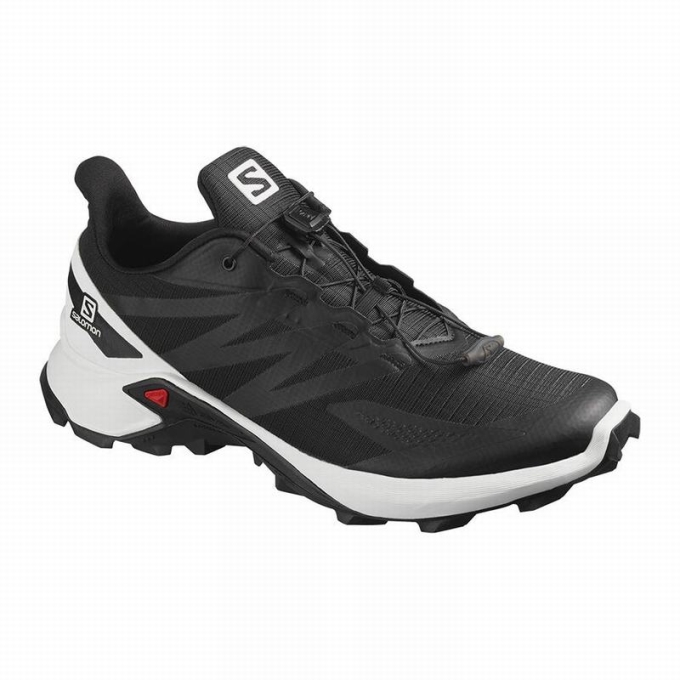 Tenis Para Trail Running Salomon SUPERCROSS BLAST Hombre Negros Blancos | MX-501XQBE