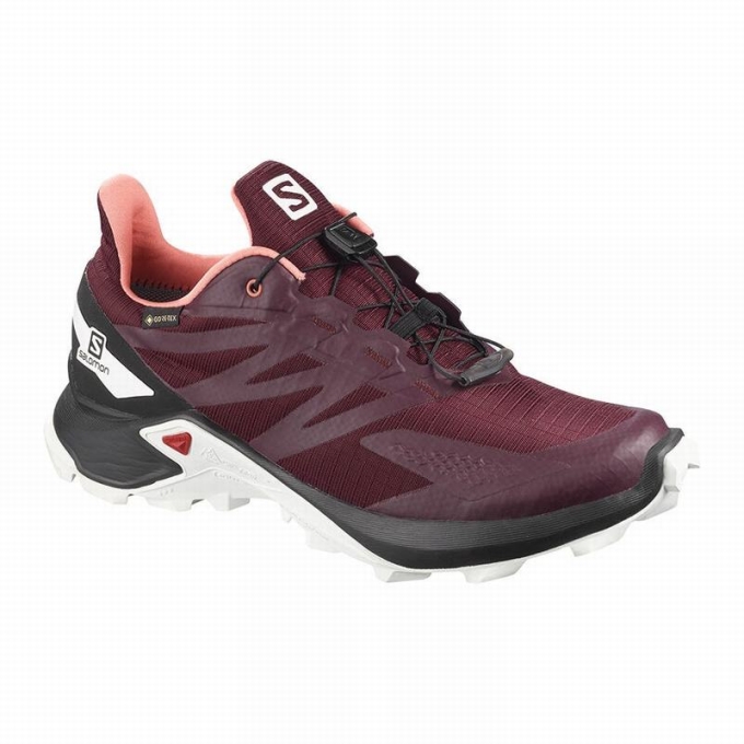 Tenis Para Trail Running Salomon SUPERCROSS BLAST GTX W Mujer Vino Negros | MX-501XTGO