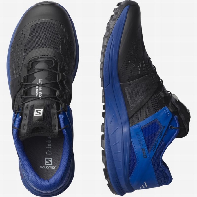 Tenis Para Trail Running Salomon ULTRA /PRO Hombre Negros Azules | MX-250YIZN