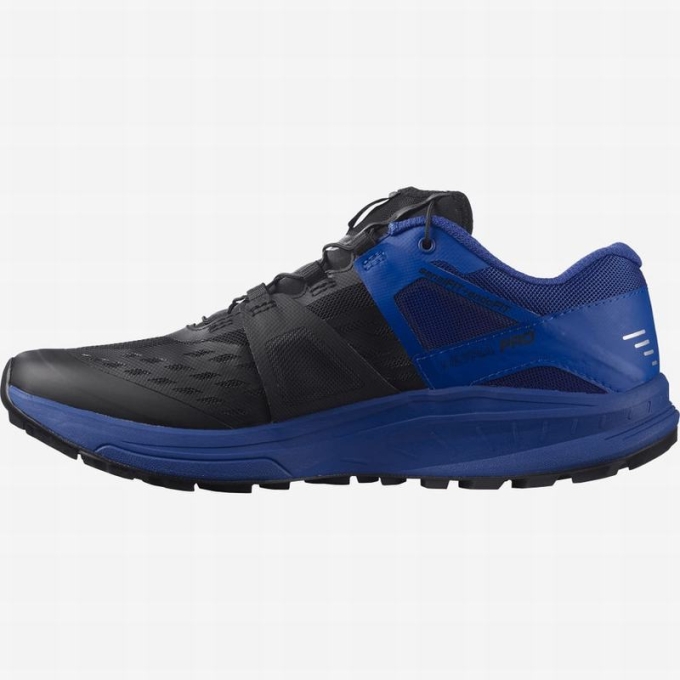 Tenis Para Trail Running Salomon ULTRA /PRO Hombre Negros Azules | MX-250YIZN