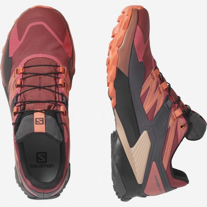 Tenis Para Trail Running Salomon WINGS SKY GORE-TEX Mujer Rojos Negros | MX-284ZBKV