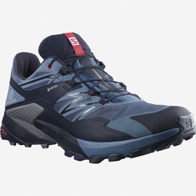 Tenis Para Trail Running Salomon WINGS SKY GORE-TEX Hombre Azul Marino Rojos | MX-483GHDE